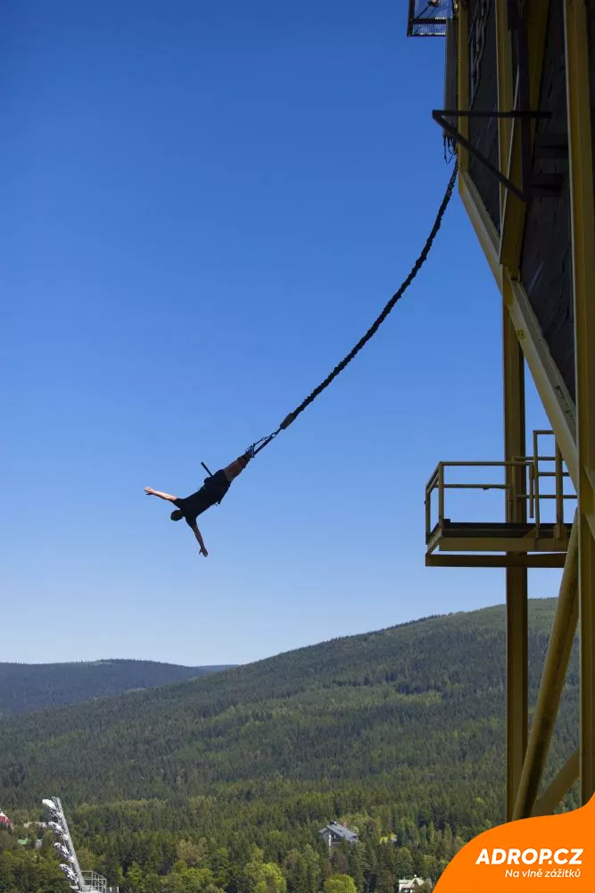 Bungee Jumping from the TV Tower in Harrachov, Czechia