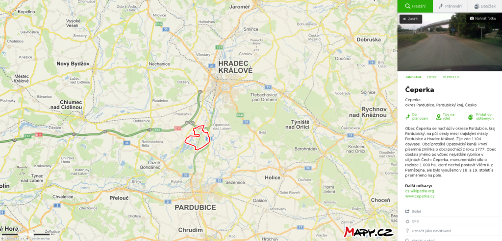 Mapa Jetpack - Hradec Králové 